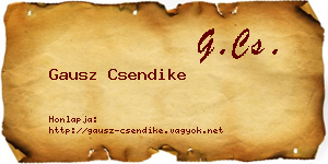 Gausz Csendike névjegykártya